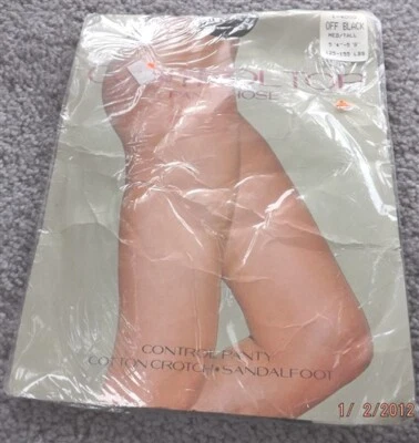 Vintage Control top Pantyhose Med/Tall Off Black - Image 1 of 2