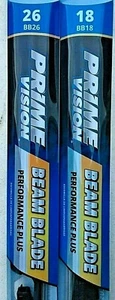 PRIME VISION 26"+ 18" BEAM PREMIUM MULTI FIT WIPER BLADES - Picture 1 of 5