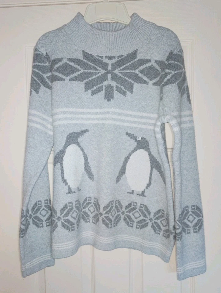 Suéter grande Bass para mujer gris pingüino tejido pesado suave bonito  Foto 1 de 4