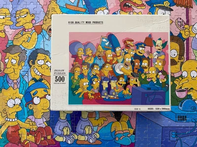Quebra-cabeça de madeira HTF The Simpsons 500 peças 20,5 X 15 COMPLETO com pôster - Imagem 1 de 4