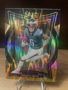 2024 Panini Select - Concourse Devonta Smith #51 Green & Yellow Shock Prizm - Bild 1 von 2