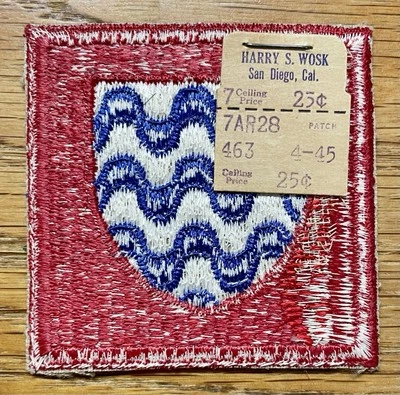 PARCHE ORIGINAL DE LA SEGUNDA GUERRA MUNDIAL - GRUPO DEL 15º Ejército de EE. UU. con ETIQUETA WOSK original Foto 1 de 2