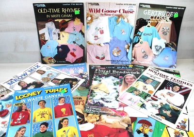 Lot of 13  Pattern Book Leaflets Leisure Arts Vintage In Waste Canvas Looney - Image 1 of 4