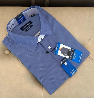 Camisa social masculina Nautica Slim Fit Performance - (16-16.5, 32/33) - Grande - Imagem 1 de 4