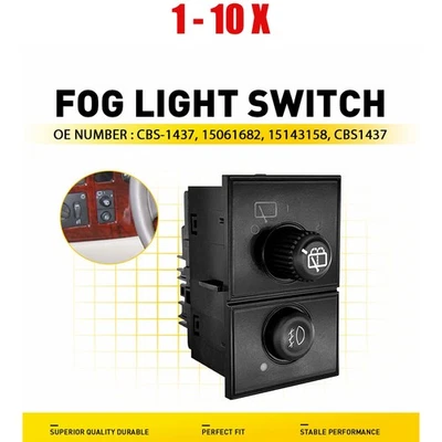 Fit Chevy Avalanche 1500 2500 2003-2006 Fog Light Cargo Lamp Switch 9-Pins 1-10X - Imagem 1 de 4