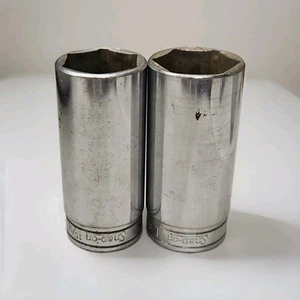 Snap On Tools 2pc 3/8" Drive 15/16" & 1" SAE DEEP Sockets SFS301 SFS321 USA - Foto 1 di 4
