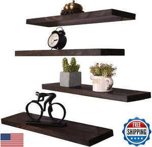 HXSWY Wood Floating Shelves for Wall, Wooden Wall Shelves for Bedroom, Wall M - Picture 1 of 5