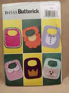 Patrón de costura Butterick B4533 para baberos de bebé - SIN CORTAR - Imagen 1 de 1