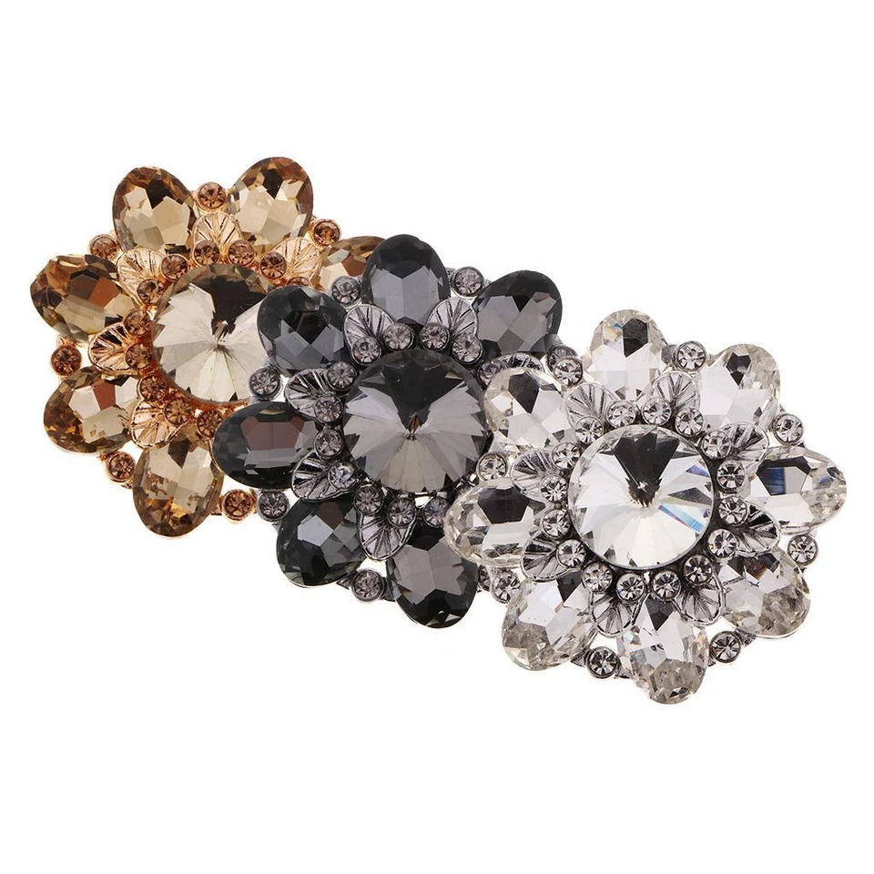 Shank button flower 4.6 cm rhinestone alloy 3 colors available - Image 1 of 1