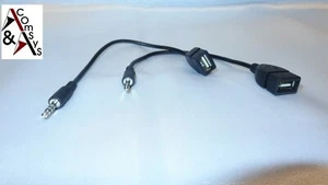 20cm Adapter USB Type A auf 3.5mm Klinke Audio AUX Buchse/Stecker - Bild 1 von 1