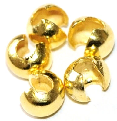 MARKENLOS 4412 - 4 PERLE DI LAMINAZIONE / SFERE PIEGHEVOLI ARGENTO 925 PLACCATO ORO 4 MM