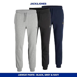 Jack & Jones Men's Regular Fit Cotton Made Sweatpants with Ribbed cuffs - Picture 1 of 14