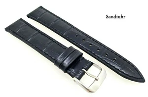 Louisiana Kroko Prägung Kalb Uhrenarmband 20mm schwarz Deutscher Hersteller / 82 - Picture 1 of 3