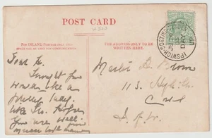 1905 IPSWICH SORTING TENDER DAY UP - RAILWAY POSTMARK - TPO  MARIE STUDHOLME PPC - Picture 1 of 2