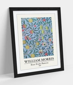 Impresión de póster de arte de pared enmarcado en casa 'patrón de cuatro frutas' de William Morris 4 tamaños - Imagen 1 de 10