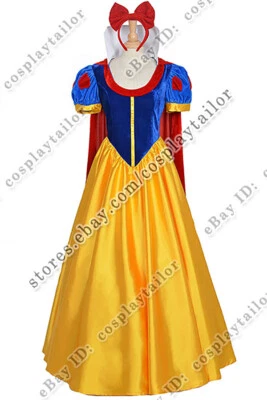Adult Women Snow White Fancy Dress Princess Halloween Cosplay Costume - Image 1 of 3