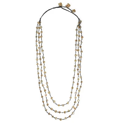 Collar triple cadena perlas de agua dulce Orient Foto 1 de 4