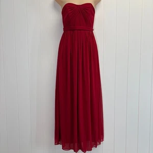 Davids Bridal Formal Chiffon Maxi Dress Women 2 Pleated Glam Prom Wedding Hoco - Picture 1 of 8