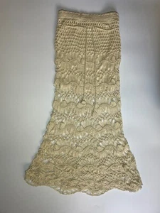 Gonna midi spiaggia uncinetto sirene taglia unica donna beige panna copricostume estivo - Foto 1 di 11