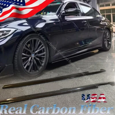 Labio de extensión de faldón lateral estilo CMST de carbono real para BMW G20 330i M340i 2019-2024 Foto 1 de 4