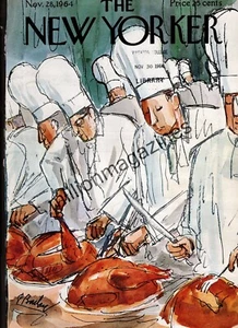 1964 New Yorker November 28 - Thanksgiving dinner at the Ritz - Barlow;John Cage - Picture 1 of 1