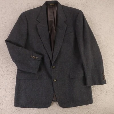 VTG  Tweed Jacket L LT Blue Herringbone Marled 100% Wool Blazer Made in USA 44L - Image 1 of 4