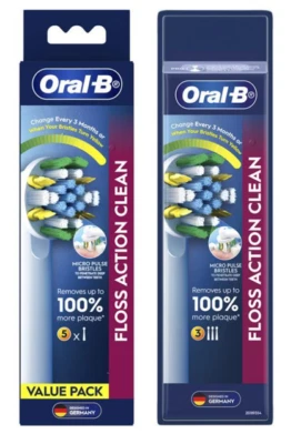 8 X Brand New Oral-B Floss Action Toothbrush Replacement Heads - image 1 of 2