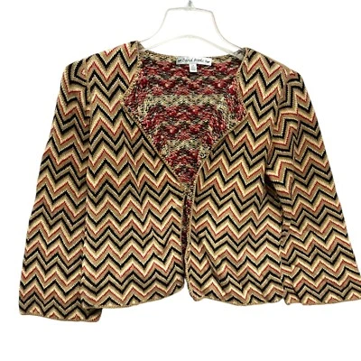 S De Colección David Brooks Cárdigan Tejido a Mano S MCM Retro 1 Botón Chevron Zigzag Suéter Foto 1 de 4