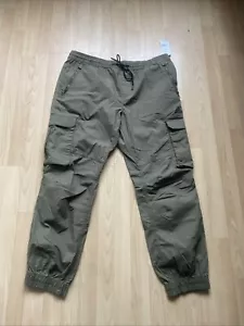 -9° PEAK Pantalone uomo gamba con polsini kaki taglia W38/L30 tasche con zip - Foto 1 di 7