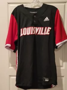 Louisville Cardinals #17 Adidas Black 2-Button Baseball Jersey Men's L NEW SMS - Picture 1 of 9
