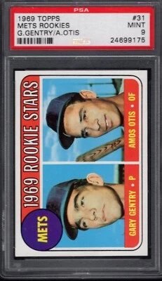 1969 Topps #31 NEW YORK METS ROOKIE STARS PSA 9 MINT OTIS / GENTRY  CENTERED! - Image 1 of 2