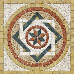 Rosoni rosone mosaico in marmo su rete per interni esterni 66x66 FANTASI GIALLO - Imagen 1 de 1
