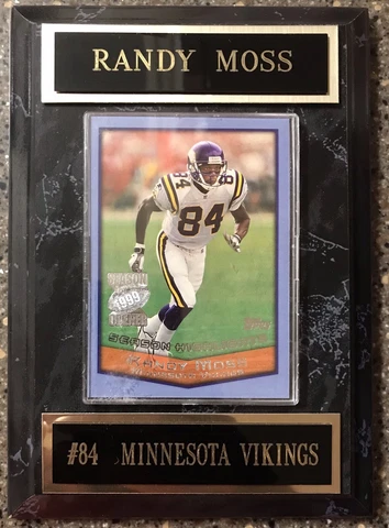 Randy Moss Collectible Plaque + Trading Card (Topps) **FREE SHIPPING** Cover