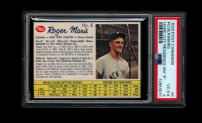 1962 Post Canadian # 6 Roger Maris PSA 4 Vg-Ex - Image 1 of 2