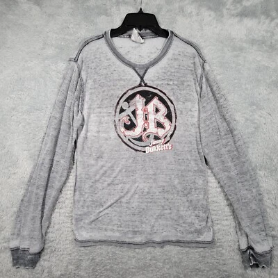 Camisa Jimmy Bukketts Logo Mediana Gris Tejido Gofre Manga Larga Suave Fina - Enganche Foto 1 de 4