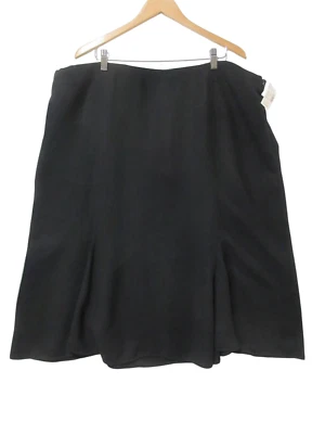 NUEVO CON ETIQUETAS Talla 24W Dressbarn Falda Negra Línea A Campana Midi Poliéster VERSÁTIL Fácil Cuidado Foto 1 de 4