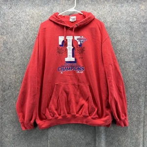 Texas Rangers Sweater Men Extra Large Pullover Red Hooded Majestic Champions MLB - Picture 1 of 13