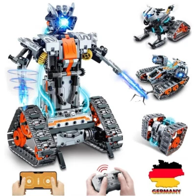 Technik Ferngesteuert Bauspielzeug mit LED Licht 4-in-1 RC Roboter für Kinder DE - Bild 1 von 4