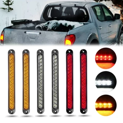 2X 10" 15 LED Trailer Truck RV Reverse Backup Rear Tail Light Bar Strip 12V-24V - Image 1 of 4