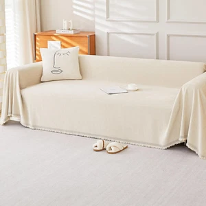 Chenille Sofa Covers Sectional Couch Blanket L Shape 71" X 118", Soft Washable C - Picture 1 of 7