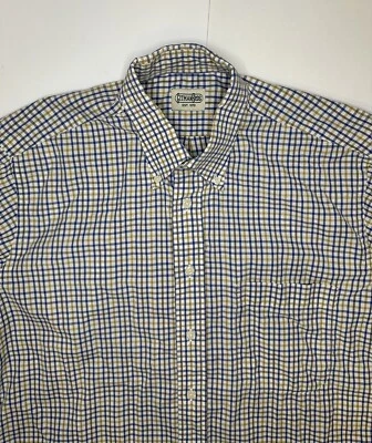 Gitman Bros Dress Shirt Men’s Long Sleeve Plaid Button Down Blue White Size L - Image 1 of 4