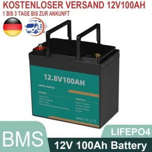 12V 100Ah Lithium ionen akku LiFePO4 für Solarsystem Fischfinder Solarpanel Kit - Bild 1 von 17