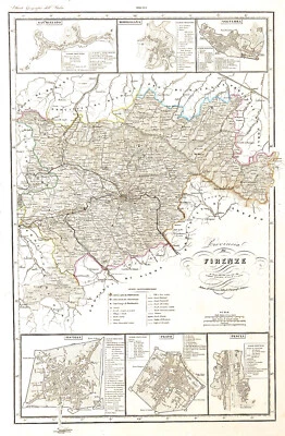 ITALIA TOSCANA FLORENCIA "Provincia di Firenze" Vallardi 1895 Foto 1 de 4