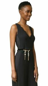 Rachel Zoe Womens Black V Neck Sleeveless Abby Jumpsuit Size 2 NG5 $695