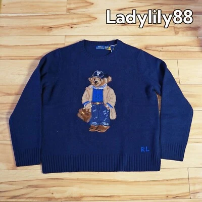 Nuevo con etiquetas Polo Ralph Lauren O Fall Bear Lana-Cachemira Suéter Mujer’s Color Azul $398 Foto 1 de 4