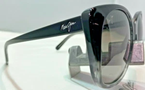 MAUI JIM MELE MJ 794-02GT BLACK TORTOISE GREY POLARIZED BUTTERFLY SUNGLASSES 9.5 - Picture 1 of 9