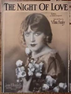 1927 THE NIGHT OF LOVE WITH UKULELE VILMA BANKY JEROME H. REMICK & CO Z3002 - Picture 1 of 3