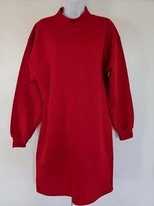 90's Vintage NOS Sturdy Sweats By Lee Red Sweatshirt Oversized Dress New Womens - Picture 1 of 8