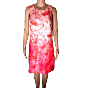 Eliza J Womens Dress Size 8 Pink Floral Ombre Sleeveless Scuba Crepe Sheath New - Picture 1 of 7