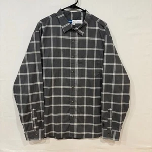 Old Navy Button Up Shirt Mens XXL Gray Plaid Long Sleeve Built-In Flex - Picture 1 of 5